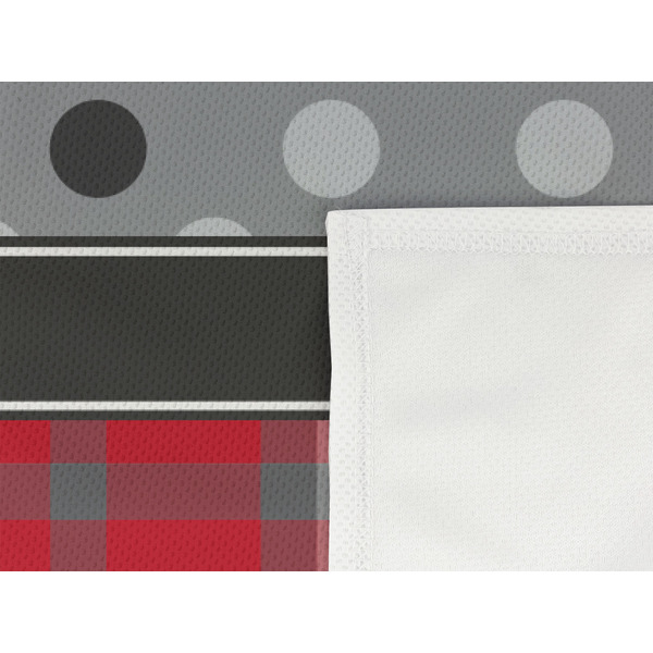 Red & Gray Dots and Plaid Cooling Towel- Detail