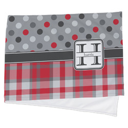Red & Gray Dots and Plaid Cooling Towel (Personalized)