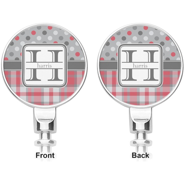 Red & Gray Dots and Plaid Corkscrew - Apvl