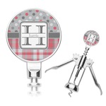 Red & Gray Dots and Plaid Corkscrew (Personalized)