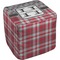 Red & Gray Dots and Plaid Cube Poof Ottoman (Bottom)