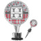 Red & Gray Dots and Plaid Custom Bottle Stopper (main and full view)