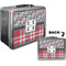 Red & Gray Dots and Plaid Custom Lunch Box / Tin Approval