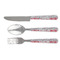 Red & Gray Dots and Plaid Cutlery Set - FRONT