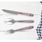 Red & Gray Dots and Plaid Cutlery Set - w/ PLATE