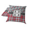Red & Gray Dots and Plaid Decorative Pillow Case - TWO