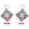 Red & Gray Dots and Plaid Diamond Keychain (Front + Back)