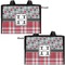 Red & Gray Dots and Plaid Diaper Bag - Double Sided - Front and Back - Apvl
