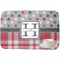 Red & Gray Dots and Plaid Dish Drying Mat