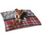 Red & Gray Dots and Plaid Dog Bed - Small w/ Name and Initial
