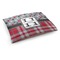 Red & Gray Dots and Plaid Dog Bed