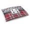 Red & Gray Dots and Plaid Dog Bed - Medium w/ Name and Initial