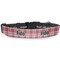Red & Gray Dots and Plaid Dog Collar Round - Main