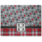 Red & Gray Dots and Plaid Dog Food Mat - Medium without bowls