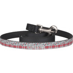 Red & Gray Dots and Plaid Dog Leash (Personalized)