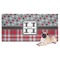 Red & Gray Dots and Plaid Dog Towel