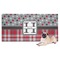 Red & Gray Dots and Plaid Dog Towel (Personalized)