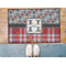 Red & Gray Dots and Plaid Door Mat - LIFESTYLE (Med)