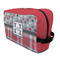 Red & Gray Dots and Plaid Dopp Kit - Front/Main