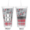 Red & Gray Dots and Plaid Double Wall Tumbler with Straw - Approval
