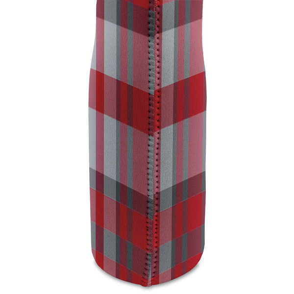 Red & Gray Dots and Plaid Double Wine Tote - DETAIL 2 (new)