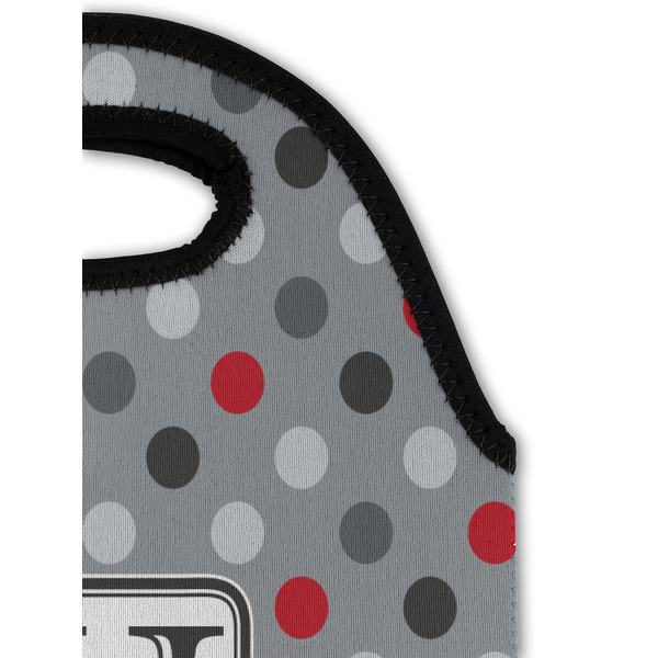 Red & Gray Dots and Plaid Double Wine Tote - Detail 1 (new)