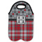 Red & Gray Dots and Plaid Double Wine Tote - Flat (new)