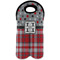Red & Gray Dots and Plaid Double Wine Tote - Front (new)