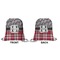 Red & Gray Dots and Plaid Drawstring Backpack