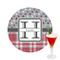 Red & Gray Dots and Plaid Drink Topper - Medium - Single with Drink