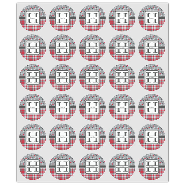 Red & Gray Dots and Plaid Drink Topper - XSmall - Set of 30