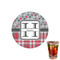 Red & Gray Dots and Plaid Drink Topper - XSmall - Single with Drink