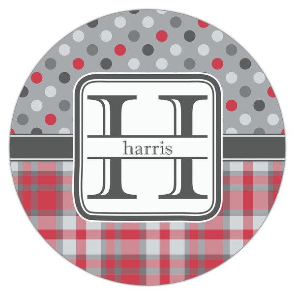 Red & Gray Dots and Plaid Drink Topper - XSmall - Single