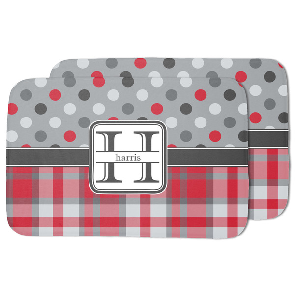 Red & Gray Dots and Plaid Drying Dish Mat - MAIN