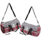Red & Gray Dots and Plaid Duffle bag large front and back sides