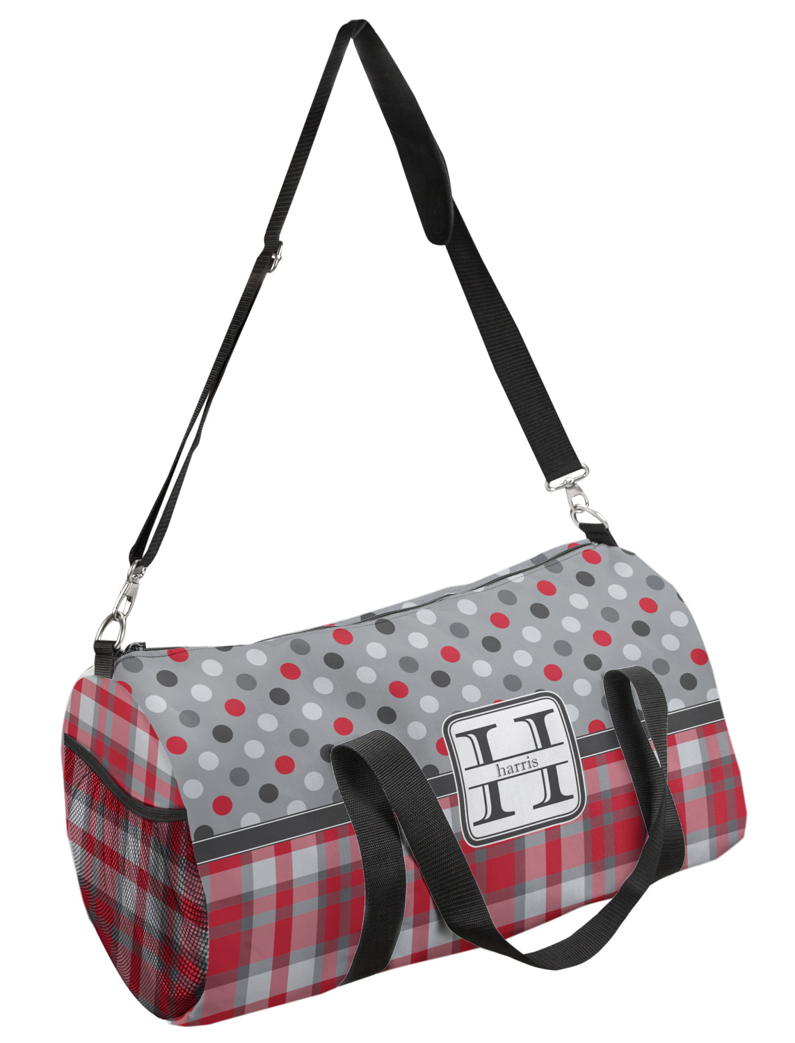 plaid duffle bag