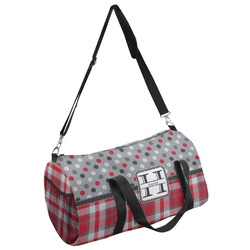 Red & Gray Dots and Plaid Duffel Bag - Small (Personalized)