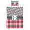 Red & Gray Dots and Plaid Duvet Cover Set - Twin - Alt Approval
