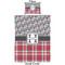Red & Gray Dots and Plaid Duvet Cover Set - Twin - Approval