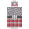 Red & Gray Dots and Plaid Duvet Cover Set - Twin XL - Approval