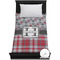 Red & Gray Dots and Plaid Duvet Cover - Twin XL (Personalized)