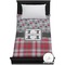 Red & Gray Dots and Plaid Duvet Cover (Twin)
