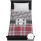Red & Gray Dots and Plaid Duvet Cover - Twin (Personalized)