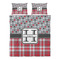 Red & Gray Dots and Plaid Duvet cover Set - Queen - Alt Approval