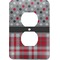 Red & Gray Dots and Plaid Electric Outlet Plate