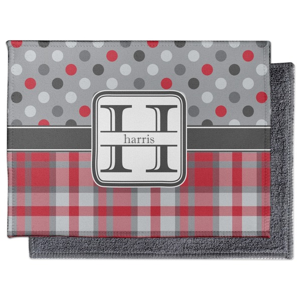 Red & Gray Dots and Plaid Electronic Screen Wipe - Flat