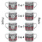 Red & Gray Dots and Plaid Espresso Cup - 6oz (Double Shot Set of 4) APPROVAL