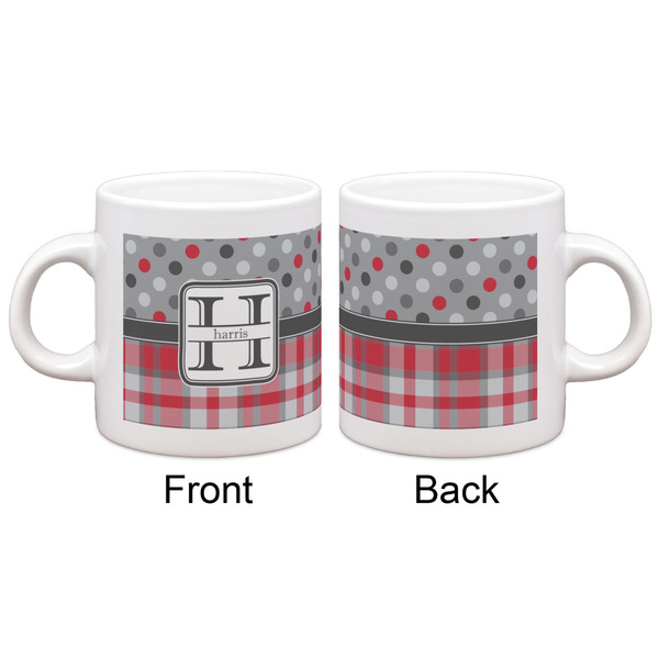 Red & Gray Dots and Plaid Espresso Cup - Apvl