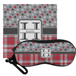 Red & Gray Dots and Plaid Eyeglass Case & Cloth (Personalized)