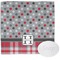 Red & Gray Dots and Plaid Washcloth (Personalized)